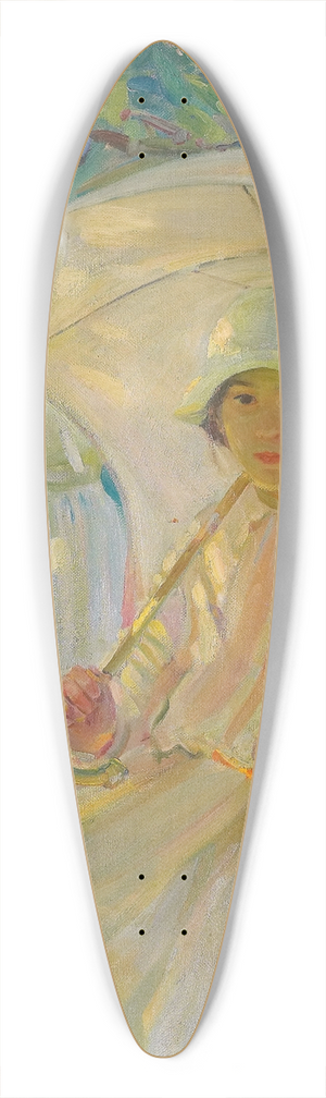 Helen Galloway McNicoll - White Sunshade #2 39.3 inch art pintail longboard deck