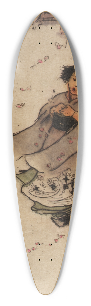 Helen Hyde - Cherry Snow 39.3 inch art pintail longboard deck