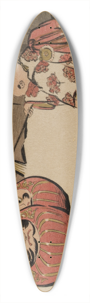 Helen Hyde - Teasing the Daruma 39.3 inch art pintail longboard deck