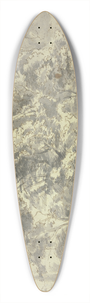 Hendrik Verschuring - Tree section by the water 39.3 inch art pintail longboard deck
