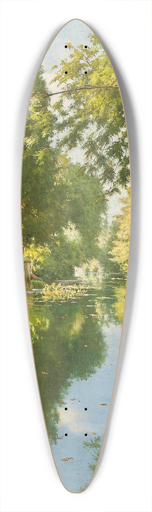 Henri Biva - Punts moored on still waters 39.3 inch art pintail longboard deck