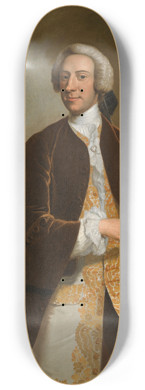 John Wollaston - Portrait of Captain Saumarez (1710-1747) 8.25 inch art skate deck John Wollaston - Portrait of Captain Saumarez (1710-1747) 8.25 inch art skate deck