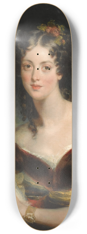 John Wood - Portrait of the artists sister Sarah Wyatt Gray, ne Wood (b. 1812) 8.25 inch art skate deck