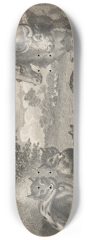 John Wootton - Fable VII. The Lion, the Fox, and the Geese 8.25 inch art skate deck John Wootton - Fable VII. The Lion, the Fox, and the Geese 8.25 inch art skate deck