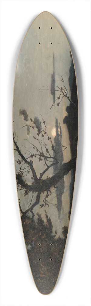 Henri-Joseph Harpignies - Clair de lune aux environs de Marseille 39.3 inch art pintail longboard deck