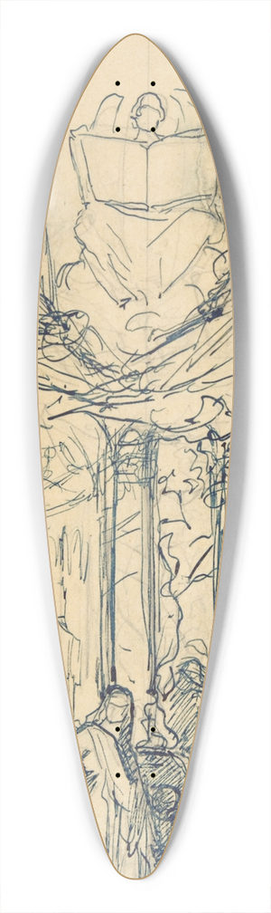 Henri Lehmann - Composition Study with Figures Distributing Bread 39.3 inch art pintail longboard deck
