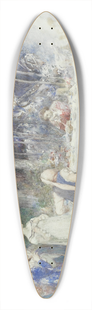 Henry Edgar Crockett - The ethereal knight 39.3 inch art pintail longboard deck