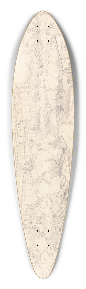 Henry Edridge - St. Albans Abbey 39.3 inch art pintail longboard deck