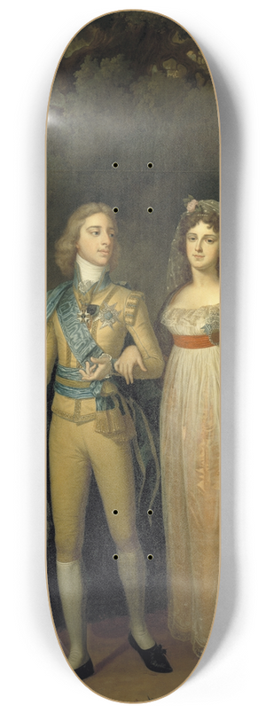 Jonas Forsslund - Gustav IV Adolf, 1778-1837, King of Sweden and Fredrika Dorotea Vilhelmina, 1781-1826, Princess of Baden, Queen of Sweden 8.25 inch art skate deck