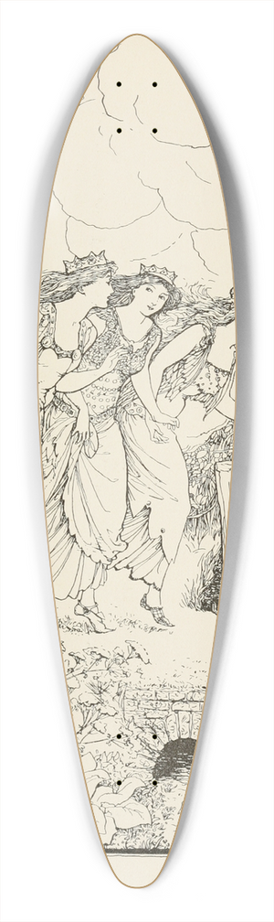 Henry Justice Ford - How the Three Princesses were lost 39.3 inch art pintail longboard deck