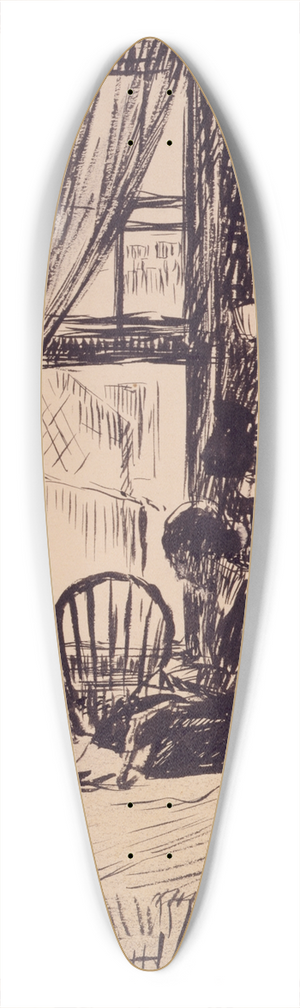 Henry Lyman Saen - Figures before Window 39.3 inch art pintail longboard deck