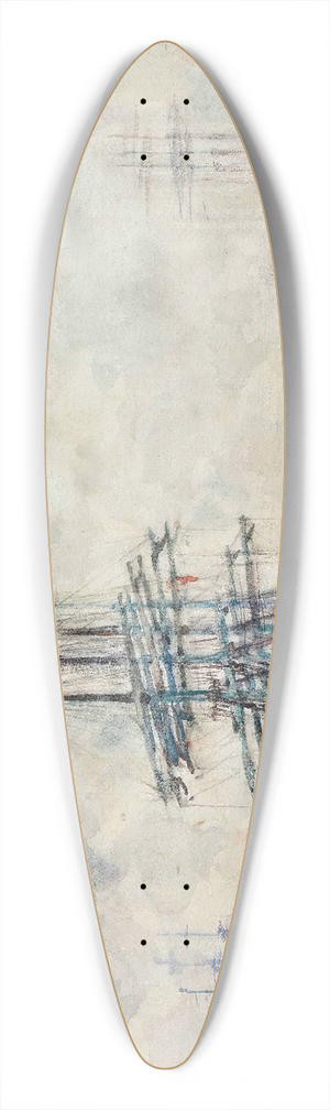 Henry Scott Tuke - Windjammers In The Carrick Roads 39.3 inch art pintail longboard deck