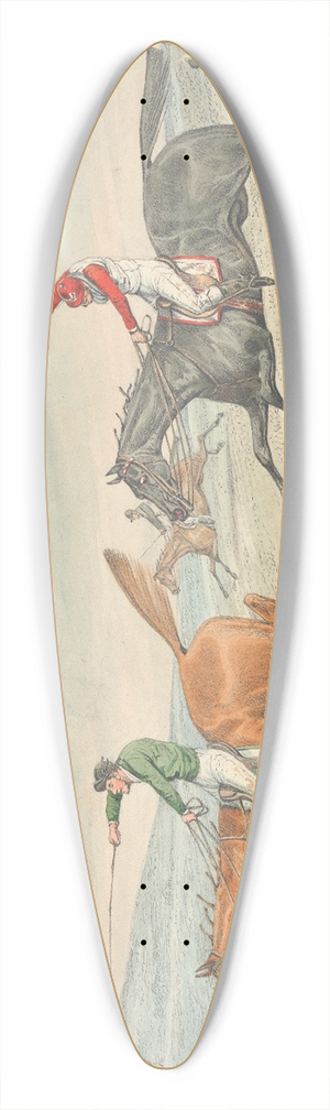 Henry Thomas Alken - Steeplechasing; Three Riders Taking a Brook 39.3 inch art pintail longboard deck