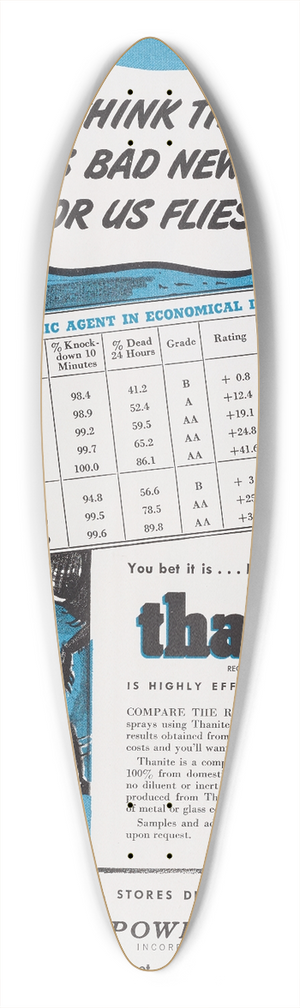 Hercules Incorporated - Advertisement for Hercules Thanite 39.3 inch art pintail longboard deck