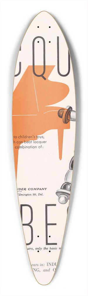 Hercules Incorporated - Lacquer is Best! 39.3 inch art pintail longboard deck