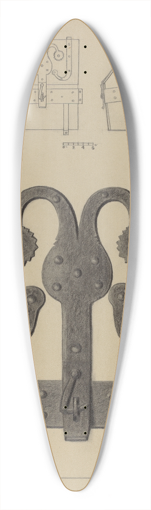 Herman Bader - Pa. German Hinges and Hasp on a Conestoga Wagon Tool Box 39.3 inch art pintail longboard deck