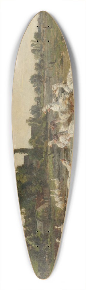 Hermann Baisch - Gnse am Dorfweiher 39.3 inch art pintail longboard deck