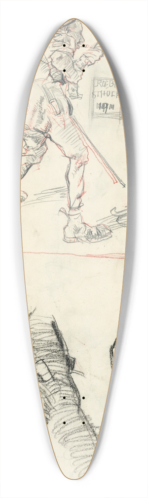 Hermann Groeber - Studienblatt 39.3 inch art pintail longboard deck