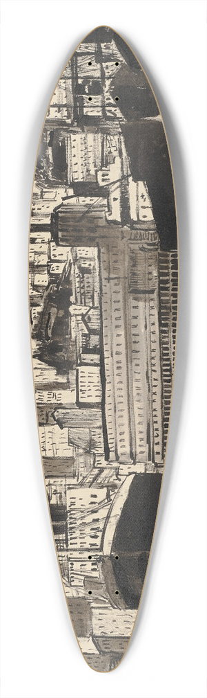 Hermann Lismann - Harbour view of Genoa 39.3 inch art pintail longboard deck