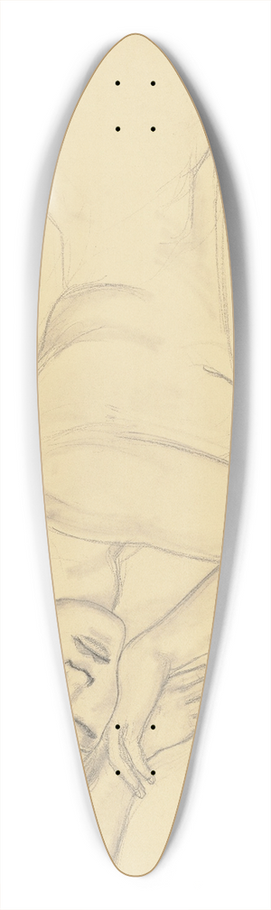 Hermann Lismann - Sleeping female nude 39.3 inch art pintail longboard deck