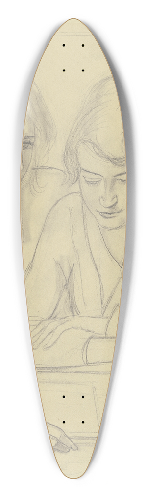Hermann Lismann - Two girls 39.3 inch art pintail longboard deck