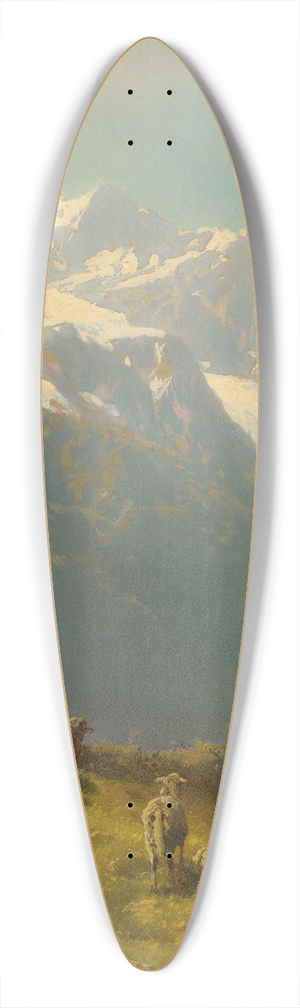 Hermann Ottomar Herzog - A Shepherd With His Flock 39.3 inch art pintail longboard deck