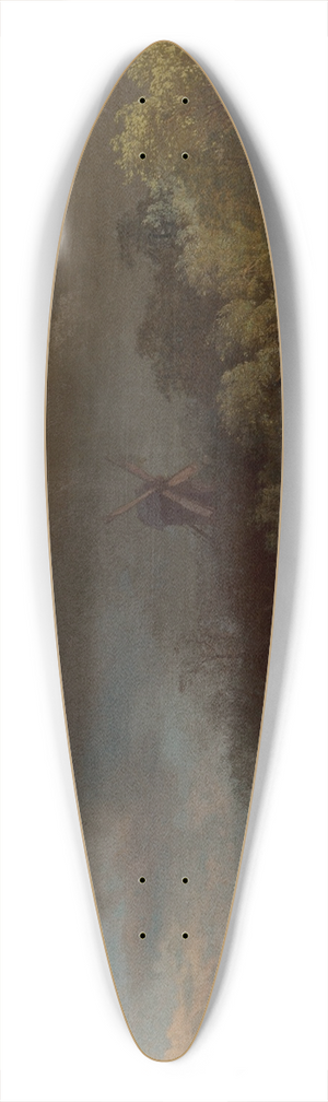 Hermann Ottomar Herzog - Landscape with a Windmill 39.3 inch art pintail longboard deck