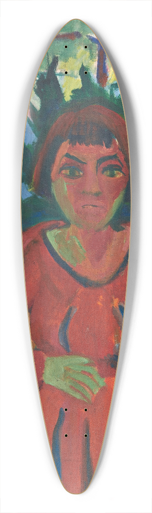 Hermann Scherer - Mdchen in rotem Kleid 39.3 inch art pintail longboard deck