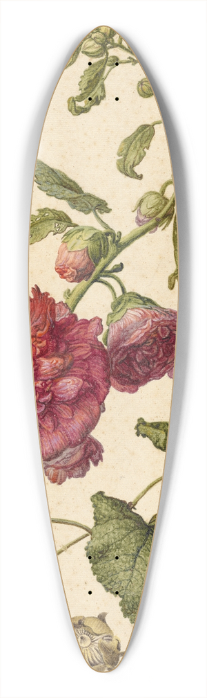 Herman Saftleven - A Hollyhock 39.3 inch art pintail longboard deck