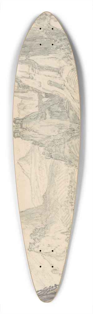 Herman Saftleven - River Landscape with Mountains 39.3 inch art pintail longboard deck