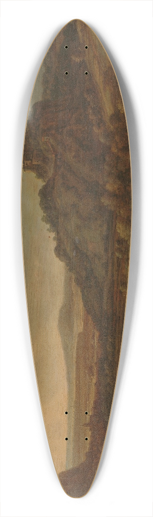 Herman Saftleven - River view with ferry 39.3 inch art pintail longboard deck