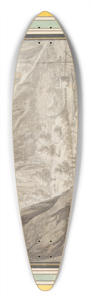 Herman Saftleven - Valley Bordered by HighMountains 39.3 inch art pintail longboard deck