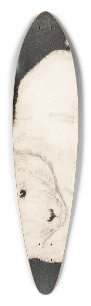 Hjalmar Hagelstam - Sneggie, White Puppy 39.3 inch art pintail longboard deck