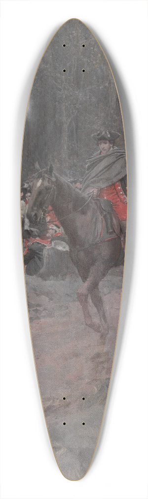 Howard Pyle - Washingtons Retreat From Great Meadows 39.3 inch art pintail longboard deck