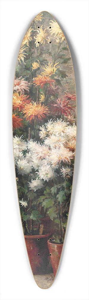 Hubert Bellis - Chrysanthemums 39.3 inch art pintail longboard deck