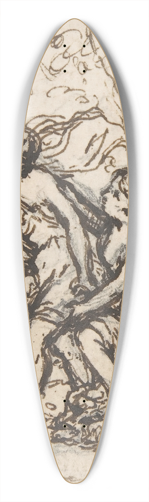 Hubert-Franois Gravelot - Design for a Box-lid 39.3 inch art pintail longboard deck