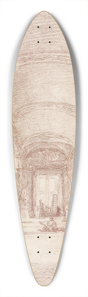 Hubert Robert - A Draftsman in the Capitoline Gallery 39.3 inch art pintail longboard deck