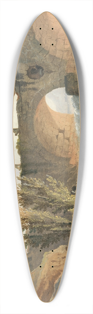 Hubert Robert - Bridge over a Cascade 39.3 inch art pintail longboard deck