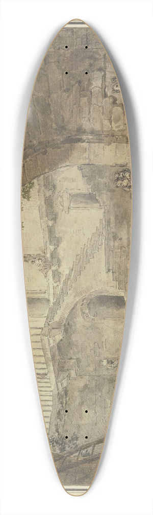 Hubert Robert - Gewlbe mit antikem Brunnen und Aussicht auf eine Treppe 39.3 inch art pintail longboard deck