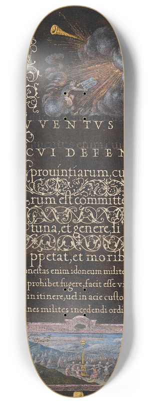 Joris Hoefnagel - Moses Receiving the Ten Commandments; The Israelites Dancing around the Golden Calf 8.25 inch art skate deck Joris Hoefnagel - Moses Receiving the Ten Commandments; The Israelites Dancing around the Golden Calf 8.25 inch art skate deck