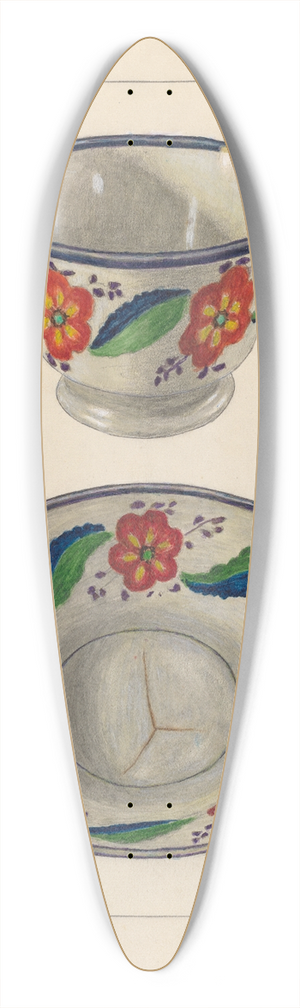 Hugh Clarke - Cup and Saucer 39.3 inch art pintail longboard deck