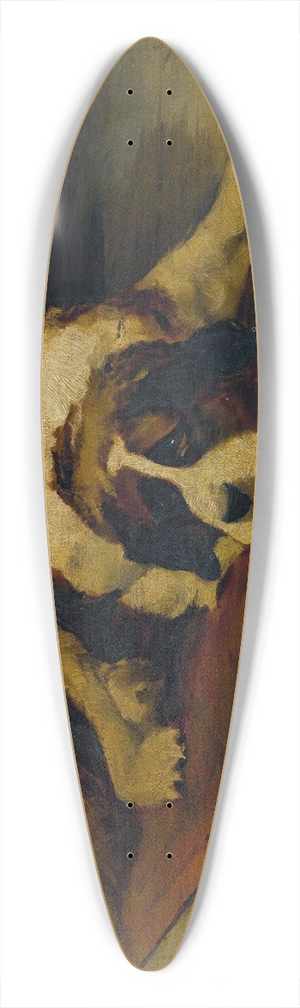 Hugh George Shaw - St. Bernard Lying On A Runner 39.3 inch art pintail longboard deck