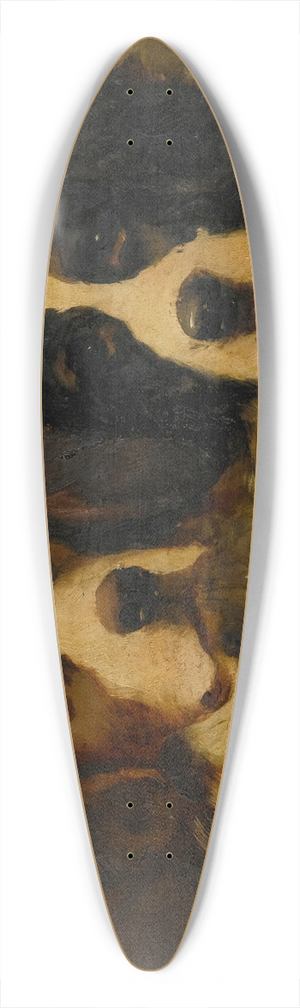 Hugh George Shaw - Study Of Two St. Bernards 39.3 inch art pintail longboard deck