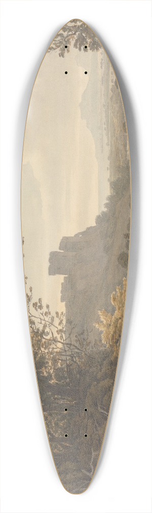 Hugh William Williams - Castle in a Landscape 39.3 inch art pintail longboard deck