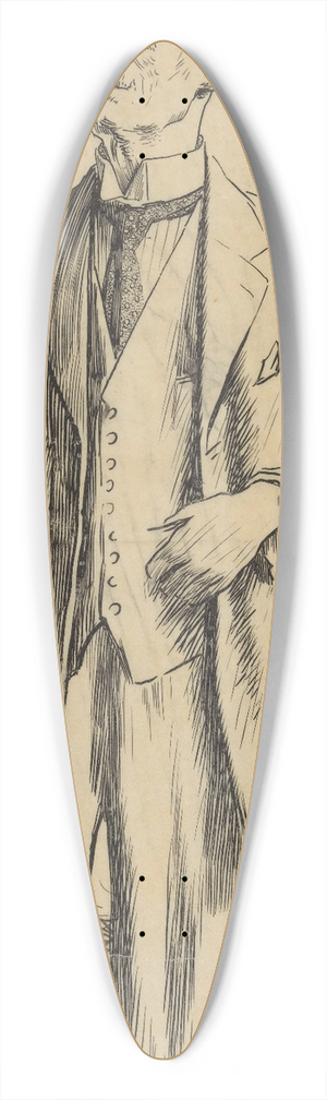 Huib Luns - Portret van Adriaan Pit 39.3 inch art pintail longboard deck