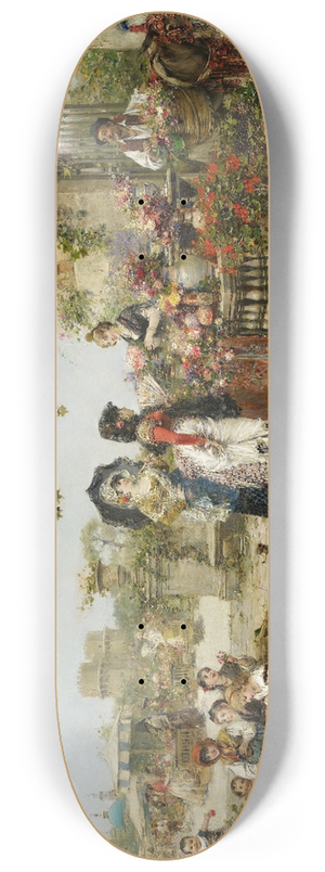 Jos Benlliure y Gil - The Flower Market 8.25 inch art skate deck