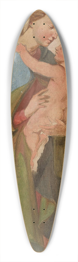 Ignacy Gierdziejewski - Virgin Mary with Jesus 39.3 inch art pintail longboard deck