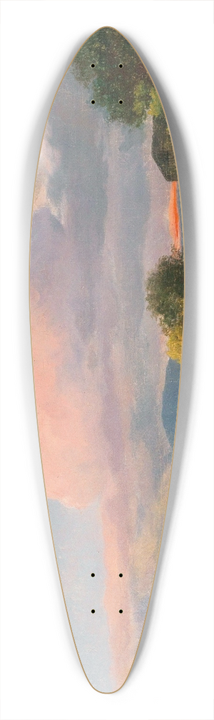Ignaz Raffalt - A post coach resting at dusk 39.3 inch art pintail longboard deck