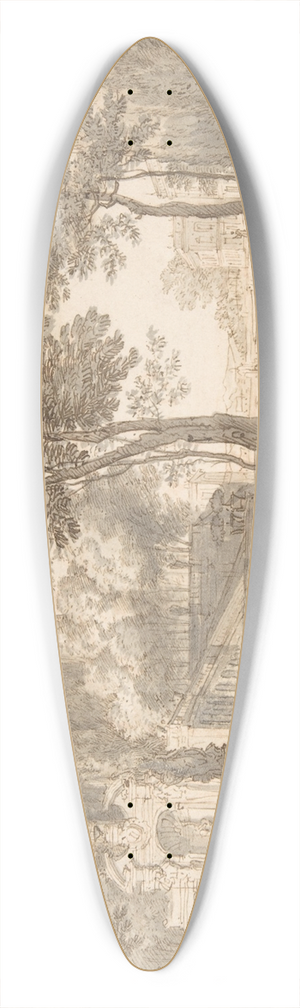Isaac de Moucheron - Classical Landscape 39.3 inch art pintail longboard deck