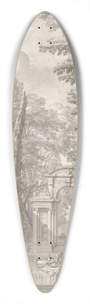 Isaac de Moucheron - Landscape with Architecture 39.3 inch art pintail longboard deck